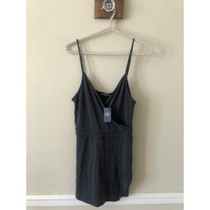 NWT Abercrombie & Fitch Womens Size S Gray Sleeveless Faux Wrap Skort Romper
